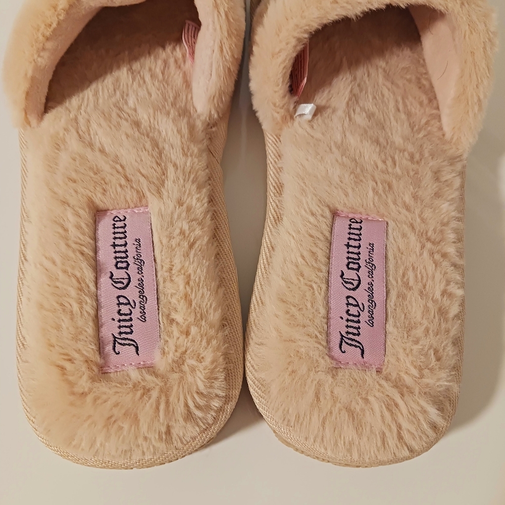 Juicy Couture Faux Fur glitter slippers. Brand New. Size 9.5-10 - Picture 4 of 6